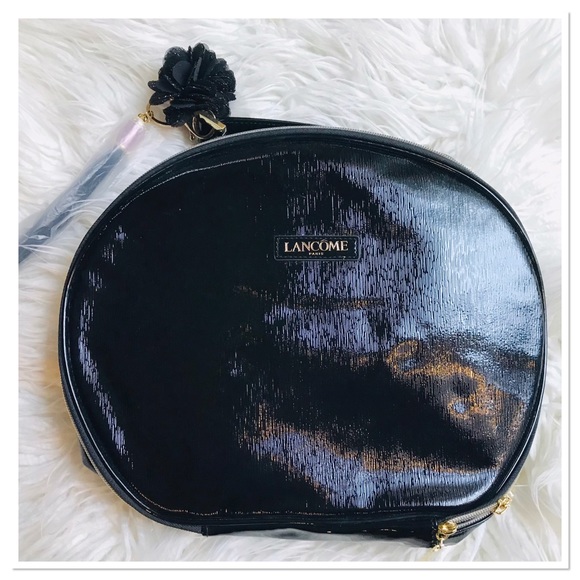 Bags Lancme Le Parisian Black Cosmetic Faux Leather Train